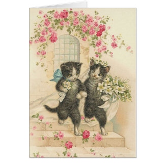 Vintage Cat Wedding Card