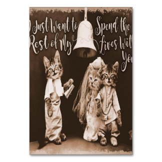 Vintage Cat Wedding |Cute Cat Design Table Number