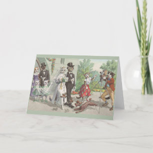Vintage Cat Wedding Greeting Card