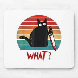 Vintage Cat What Funny Black Cat Murderous Cat Wit Mouse Mat
