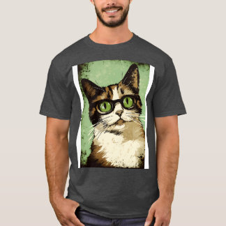 Vintage Cat With Glasses T-Shirt
