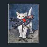 Vintage Cat with Krampus Postcard<br><div class="desc">Vintage Cat with Krampus Postcard. High quality,  custom restored image.</div>