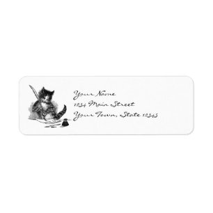 Vintage Cat Writing a Letter