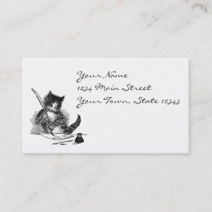Vintage Cat Writing a Letter Business Card