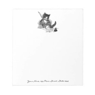 Vintage Cat Writing a Letter Notepad