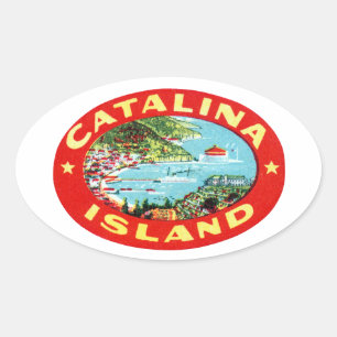 Vintage Catalina Island California Oval Sticker
