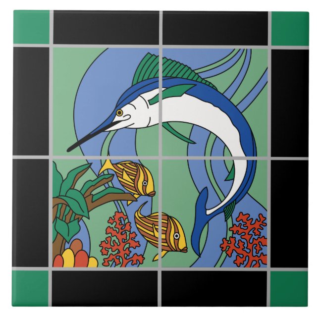 Vintage Catalina Island Marlin Tile (Front)