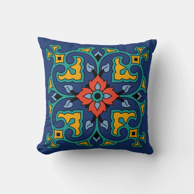 Vintage Catalina Island Tile Design Cushion (Front)
