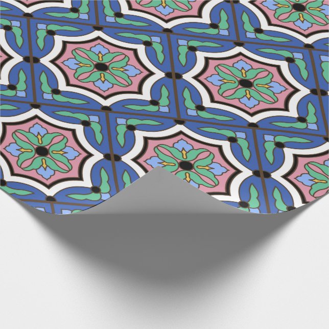 Vintage Catalina Island Tile Wrapping Paper (Corner)