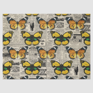 Vintage Catalog and Butterflies Decoupage Tissue Paper