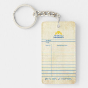 Vintage Catalog Card Key Ring