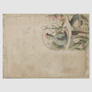 Vintage Caterpillar Alice in Wonderland Decoupage Tissue Paper