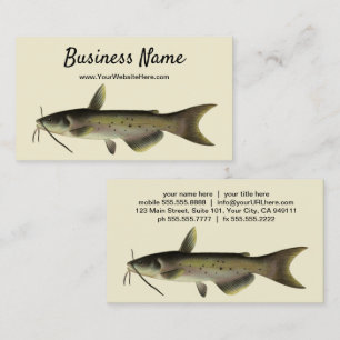 Vintage Catfish Fishing, Marine Life River Fish Business Card