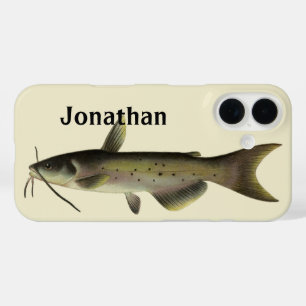 Vintage Catfish Fishing, Marine Life River Fish iPhone 16 Case