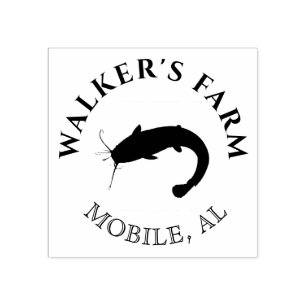 Vintage catfish monogram Stamp