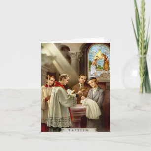 Vintage Catholic Baptism Greeting Card