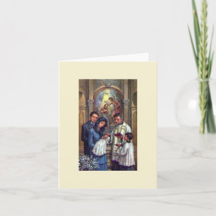 Vintage Catholic Baptism Greeting Card