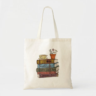 Vintage Catholic Bible Verse Book Stack Tote Bag