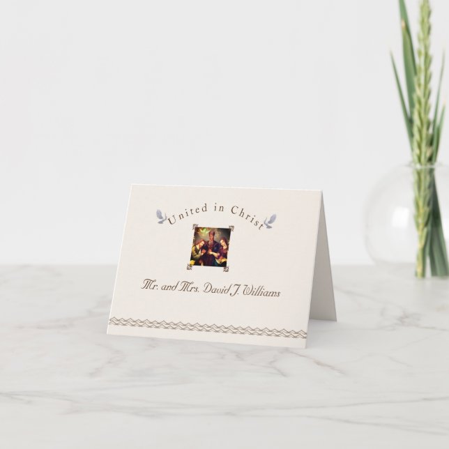 Vintage Catholic Folded Thank You Card (Front)
