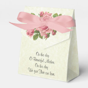 Vintage Catholic Religious Blessed Mary Pink Rose Favour Box