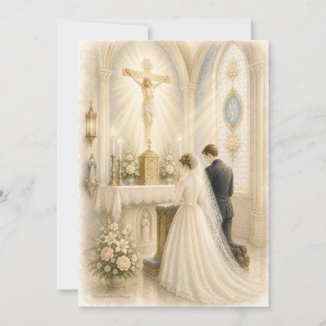 Vintage Catholic Wedding Altar Marian Devotion (Front)