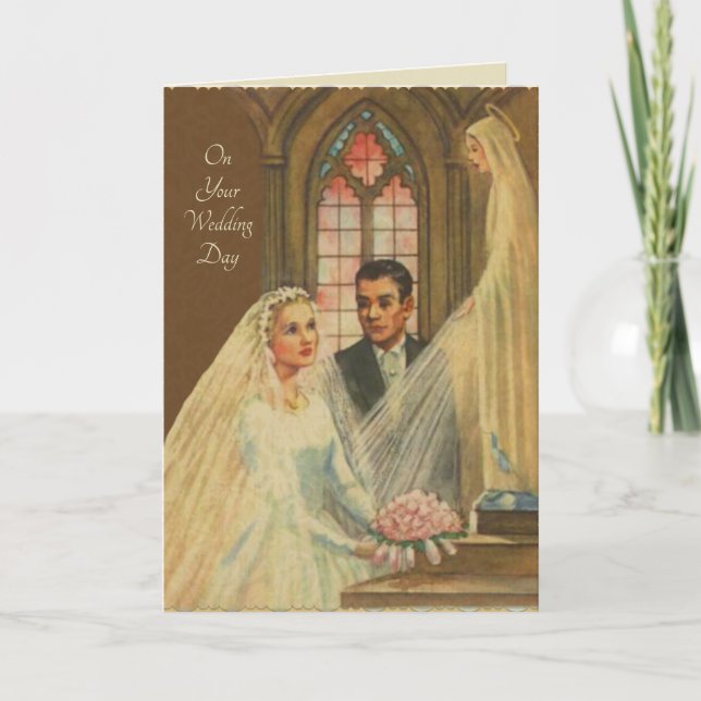 Vintage Catholic Wedding Card w/scripture & verse (Front)