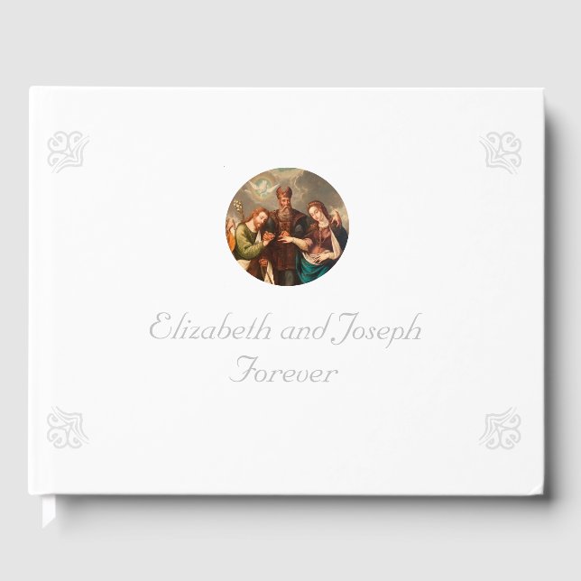 Vintage Catholic Wedding  Guest Book (Front)