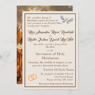 Vintage Catholic Wedding Invitation