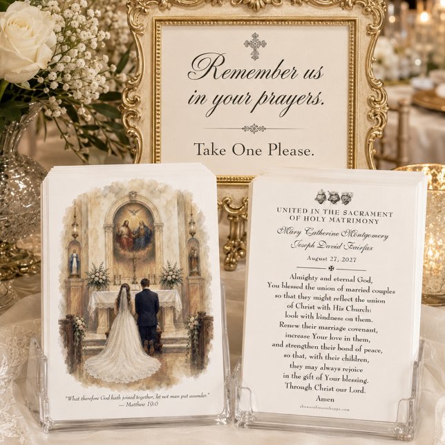 Vintage Catholic Wedding Prayer Holy Trinity Card (Creator Uploaded)