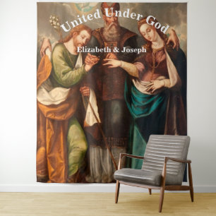 Vintage Catholic Wedding Tapestry
