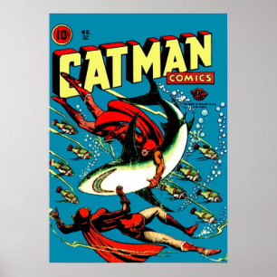 Vintage Catman Comic Book Cover no 32  Poster