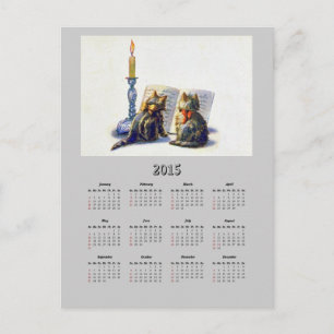 Vintage Cats 2015 Calendar Postcard