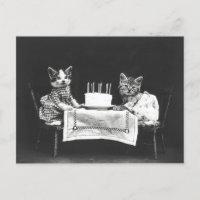 Vintage Cats at a Birthday Party