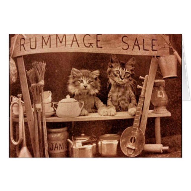 Vintage - Cats at a Rummage Sale, (Front Horizontal)