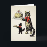 Vintage Cats Christmas Card<br><div class="desc">Vintage cats Christmas card.  High quality,  custom restored vintage image from the early 1900s.</div>
