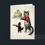 Vintage Cats Christmas Card<br><div class="desc">Vintage cats Christmas card.  High quality,  custom restored vintage image from the early 1900s.</div>