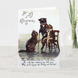 Vintage Cats Christmas Card