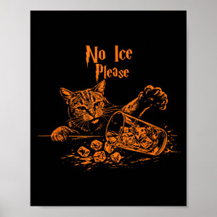 Vintage cats humour ice funny cat meme men women poster