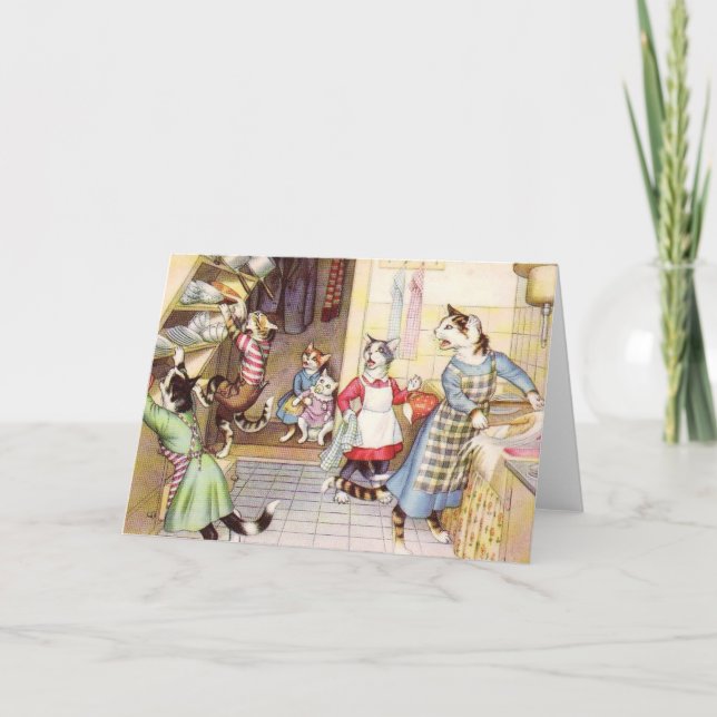 Vintage - Cats in the Kitchen, Card (Front)