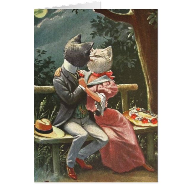 Vintage - Cats Kissing in the Moonlight, (Front)