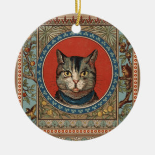 Vintage Cat's Life for Kitty Cat Classic Victorian Ceramic Tree Decoration