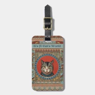 Vintage Cat's Life for Kitty Cat Classic Victorian Luggage Tag