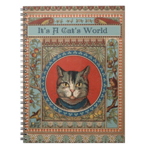 Vintage Cat's Life for Kitty Cat Classic Victorian Notebook