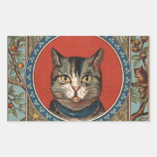 Vintage Cat's Life for Kitty Cat Classic Victorian Rectangular Sticker