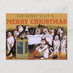 Vintage Cat's Merry Christmas Post Card