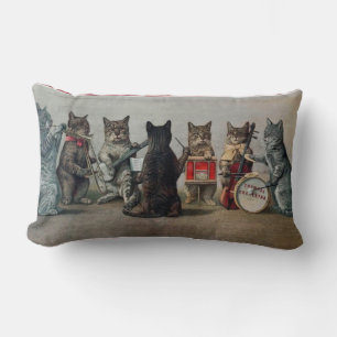 Vintage cats musical entertainment  lumbar cushion