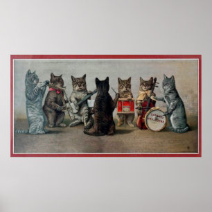 Vintage cats musical entertainment  poster