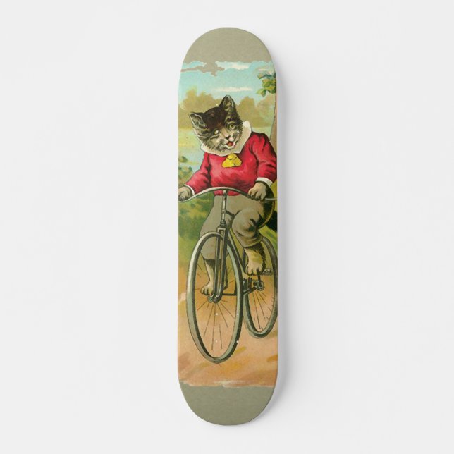 Vintage Cats on Bicycle Skateboard (Front)