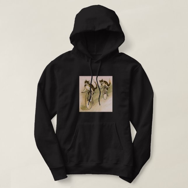 Vintage Cats on Bikes Hoodie (Design Front)