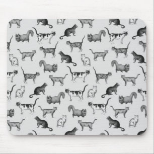 Vintage Cats Pattern Mouse Mat